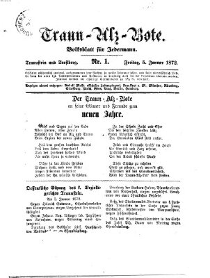 Traun-Alz-Bote (Traun-Alz-Salzachbote) Freitag 5. Januar 1872