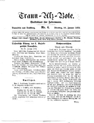 Traun-Alz-Bote (Traun-Alz-Salzachbote) Dienstag 16. Januar 1872