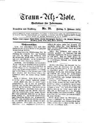 Traun-Alz-Bote (Traun-Alz-Salzachbote) Freitag 9. Februar 1872