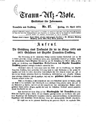 Traun-Alz-Bote (Traun-Alz-Salzachbote) Freitag 19. April 1872