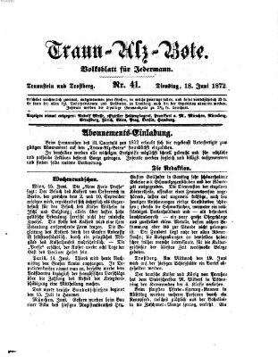 Traun-Alz-Bote (Traun-Alz-Salzachbote) Dienstag 18. Juni 1872