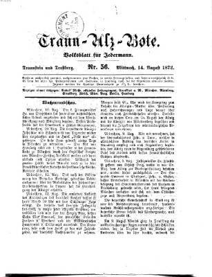 Traun-Alz-Bote (Traun-Alz-Salzachbote) Mittwoch 14. August 1872