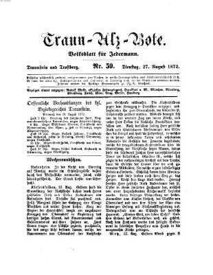 Traun-Alz-Bote (Traun-Alz-Salzachbote) Dienstag 27. August 1872