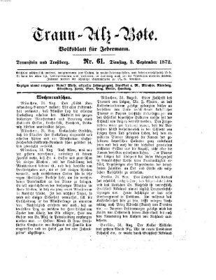 Traun-Alz-Bote (Traun-Alz-Salzachbote) Dienstag 3. September 1872