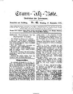 Traun-Alz-Bote (Traun-Alz-Salzachbote) Dienstag 17. September 1872