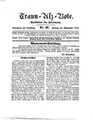 Traun-Alz-Bote (Traun-Alz-Salzachbote) Freitag 20. September 1872