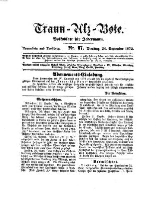 Traun-Alz-Bote (Traun-Alz-Salzachbote) Dienstag 24. September 1872