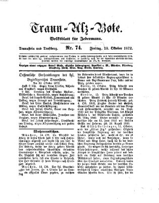 Traun-Alz-Bote (Traun-Alz-Salzachbote) Freitag 18. Oktober 1872