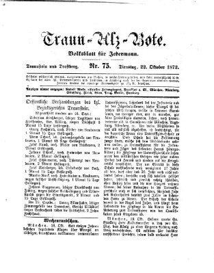 Traun-Alz-Bote (Traun-Alz-Salzachbote) Dienstag 22. Oktober 1872