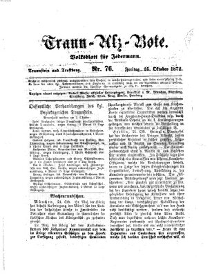 Traun-Alz-Bote (Traun-Alz-Salzachbote) Freitag 25. Oktober 1872