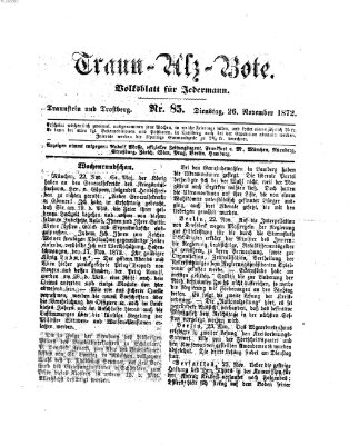 Traun-Alz-Bote (Traun-Alz-Salzachbote) Dienstag 26. November 1872