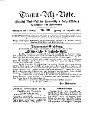 Traun-Alz-Bote (Traun-Alz-Salzachbote) Freitag 20. Dezember 1872