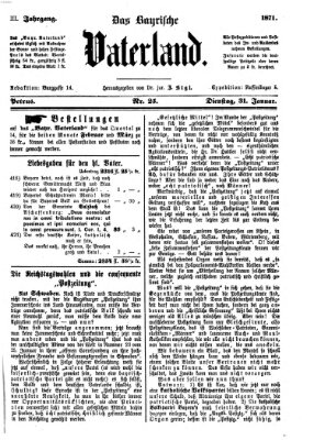 Das bayerische Vaterland Dienstag 31. Januar 1871