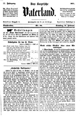 Das bayerische Vaterland Samstag 11. Februar 1871