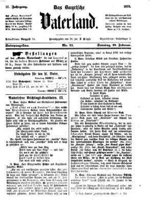 Das bayerische Vaterland Sonntag 19. Februar 1871