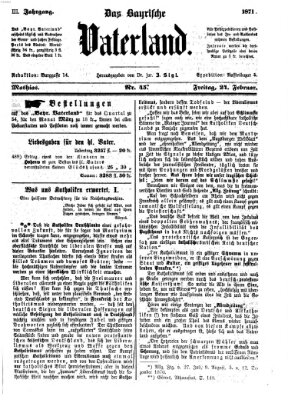 Das bayerische Vaterland Freitag 24. Februar 1871