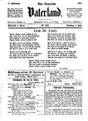 Das bayerische Vaterland Samstag 1. Juli 1871