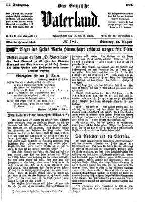 Das bayerische Vaterland Dienstag 15. August 1871