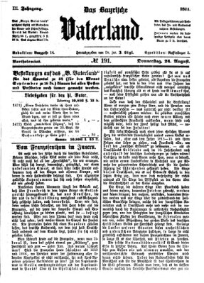 Das bayerische Vaterland Donnerstag 24. August 1871