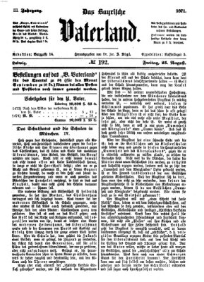 Das bayerische Vaterland Freitag 25. August 1871