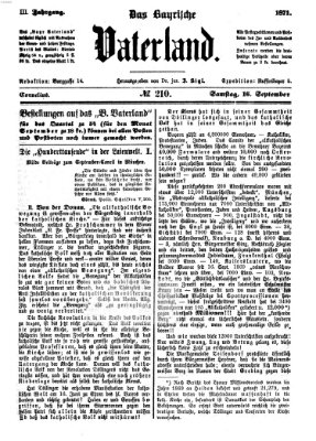 Das bayerische Vaterland Samstag 16. September 1871