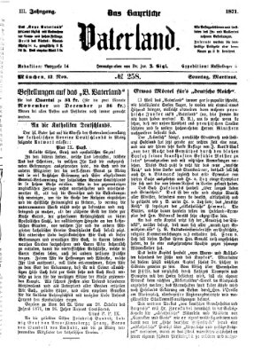 Das bayerische Vaterland Sonntag 12. November 1871