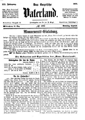 Das bayerische Vaterland Sonntag 17. Dezember 1871