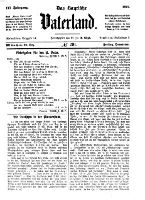 Das bayerische Vaterland Freitag 22. Dezember 1871