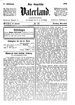 Das bayerische Vaterland Dienstag 16. Januar 1872