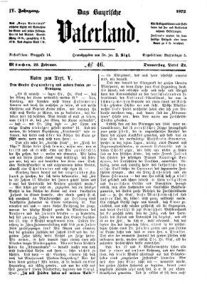 Das bayerische Vaterland Donnerstag 22. Februar 1872