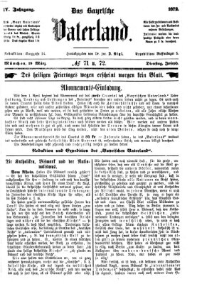 Das bayerische Vaterland Dienstag 19. März 1872