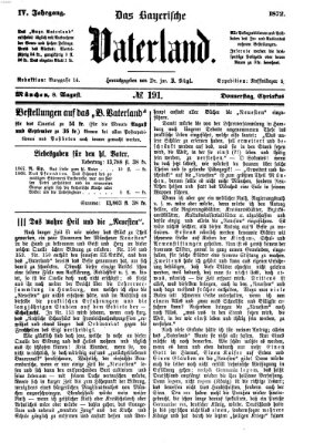 Das bayerische Vaterland Donnerstag 8. August 1872
