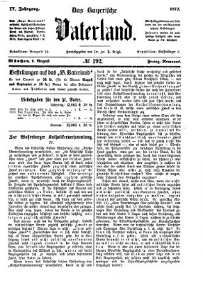 Das bayerische Vaterland Freitag 9. August 1872