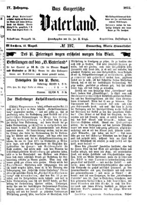 Das bayerische Vaterland Donnerstag 15. August 1872