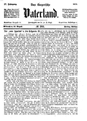 Das bayerische Vaterland Freitag 23. August 1872