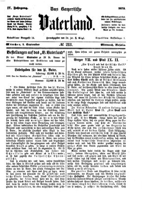 Das bayerische Vaterland Mittwoch 4. September 1872
