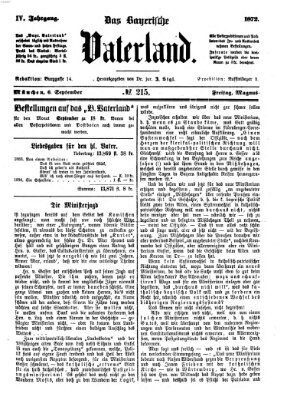 Das bayerische Vaterland Freitag 6. September 1872