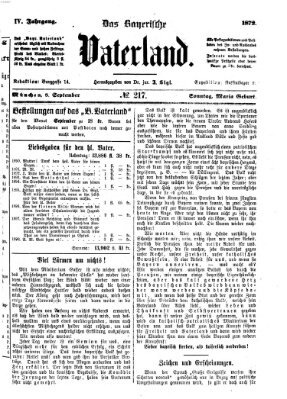 Das bayerische Vaterland Sonntag 8. September 1872