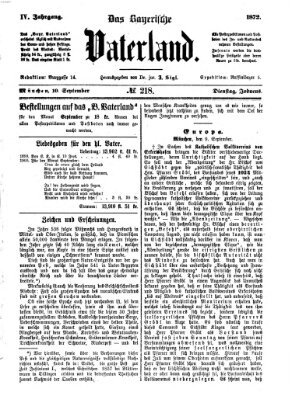 Das bayerische Vaterland Dienstag 10. September 1872