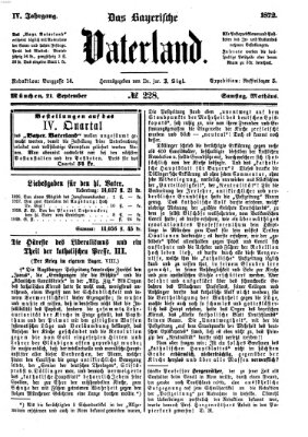 Das bayerische Vaterland Samstag 21. September 1872