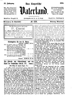 Das bayerische Vaterland Sonntag 22. September 1872