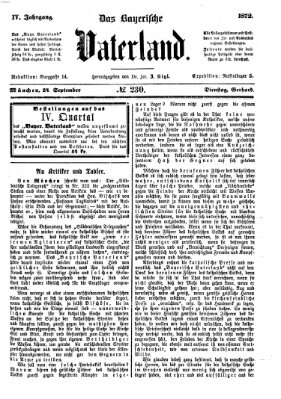 Das bayerische Vaterland Dienstag 24. September 1872