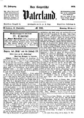 Das bayerische Vaterland Sonntag 29. September 1872