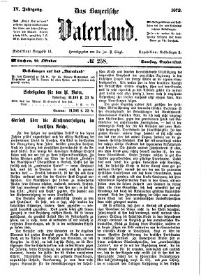 Das bayerische Vaterland Samstag 26. Oktober 1872