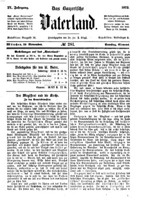 Das bayerische Vaterland Samstag 23. November 1872