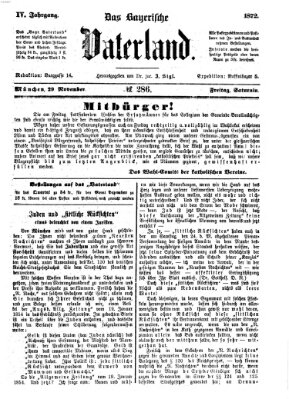 Das bayerische Vaterland Freitag 29. November 1872