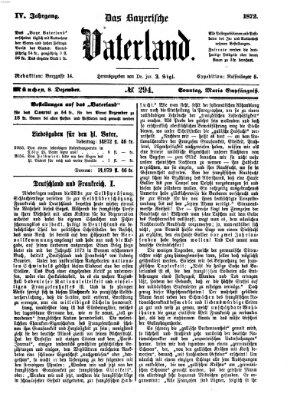 Das bayerische Vaterland Sonntag 8. Dezember 1872