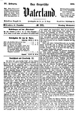 Das bayerische Vaterland Dienstag 10. Dezember 1872