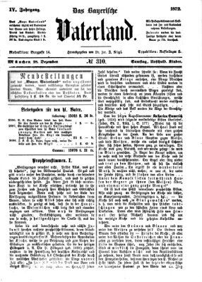 Das bayerische Vaterland Samstag 28. Dezember 1872