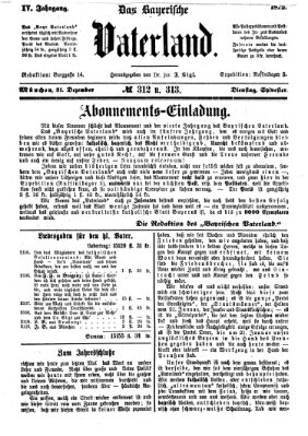 Das bayerische Vaterland Dienstag 31. Dezember 1872